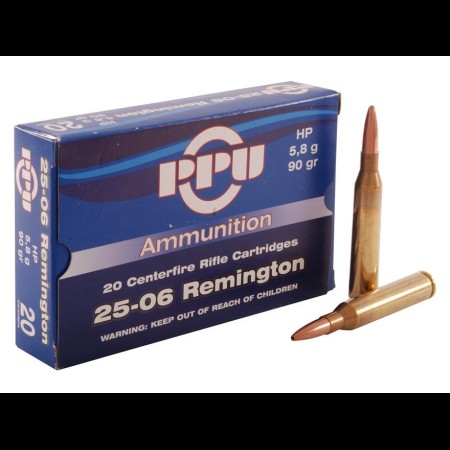 PPU Ammunition 25-06 Remington 90gr HP